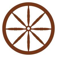 ancien en bois roue vecteur icône