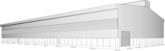 3d illustration de bâtiment structure vecteur