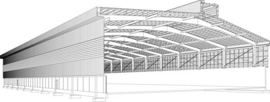 3d illustration de bâtiment structure vecteur