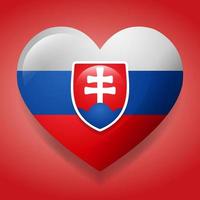 coeur avec illustration de symbole de drapeau slovaquie vecteur