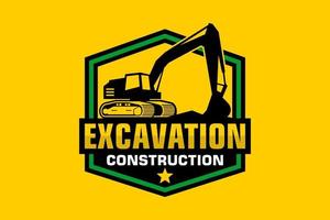 excavatrice logo modèle vecteur. lourd équipement logo vecteur pour construction entreprise.