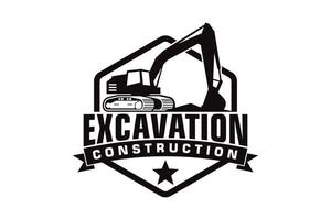 excavatrice logo modèle vecteur. lourd équipement logo vecteur pour construction entreprise.