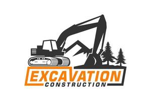 excavatrice logo modèle vecteur. lourd équipement logo vecteur pour construction entreprise.