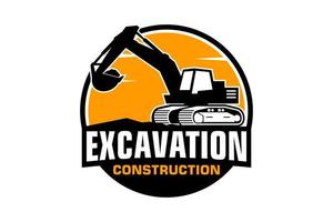 excavatrice logo modèle vecteur. lourd équipement logo vecteur pour construction entreprise.