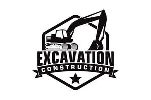 excavatrice logo modèle vecteur. lourd équipement logo vecteur pour construction entreprise.