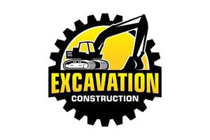 excavatrice logo modèle vecteur. lourd équipement logo vecteur pour construction entreprise.