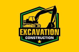 excavatrice logo modèle vecteur. lourd équipement logo vecteur pour construction entreprise.