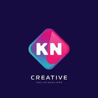 kn initiale logo avec coloré modèle vecteur. vecteur