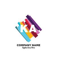 ka initiale logo avec coloré modèle vecteur