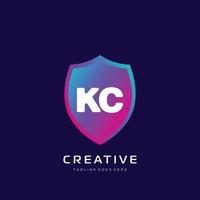 kc initiale logo avec coloré modèle vecteur. vecteur