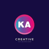 ka initiale logo avec coloré modèle vecteur. vecteur