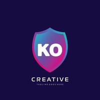 ko initiale logo avec coloré modèle vecteur. vecteur