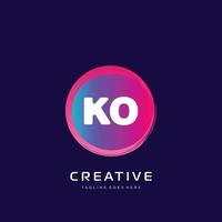 ko initiale logo avec coloré modèle vecteur. vecteur