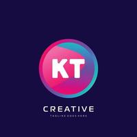 kt initiale logo avec coloré modèle vecteur. vecteur