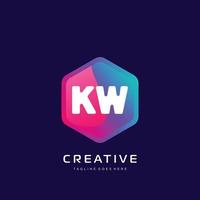 kw initiale logo avec coloré modèle vecteur. vecteur