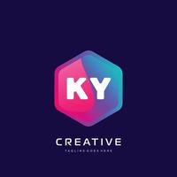 ky initiale logo avec coloré modèle vecteur. vecteur