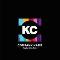 kc initiale logo avec coloré modèle vecteur