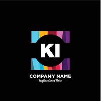 ki initiale logo avec coloré modèle vecteur