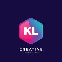 kl initiale logo avec coloré modèle vecteur. vecteur