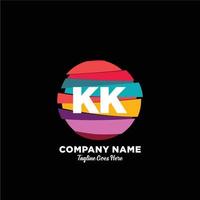 kk initiale logo avec coloré modèle vecteur