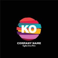 ko initiale logo avec coloré modèle vecteur