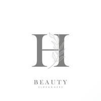 lettre h logo floral logo conception. logo pour femmes beauté salon massage cosmétique ou spa marque vecteur