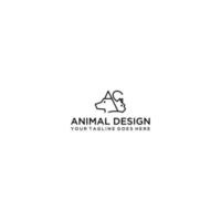 comme lettre et animal animal de compagnie logo conception modèle vecteur