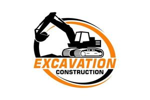 excavatrice logo modèle vecteur. lourd équipement logo vecteur pour construction entreprise.