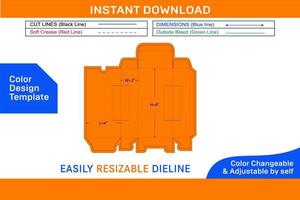 papier Couper boîte dieline modèle et 3d rendre fichier Couleur conception modèle vecteur