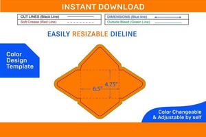 pointu rabat enveloppe ou 6 bar enveloppe 4.75x6.5 pouce dieline modèle Couleur conception modèle vecteur