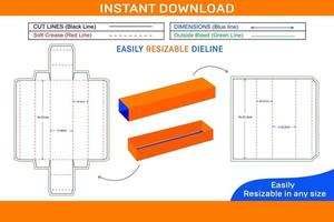 Chocolat boîte, cadeau boîte dieline modèle et 3d boîte conception boîte dieline et 3d boîte vecteur