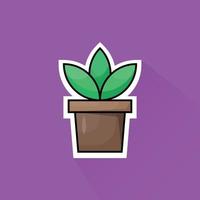 illustration de plante pot dans plat conception vecteur