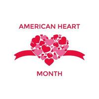 américain cœur mois carte. médical soins de santé concept. vecteur