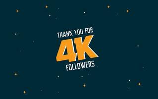 remercier vous pour 4k suiveurs. social médias modèles. vecteur