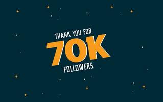 remercier vous pour 70 000 suiveurs. social médias modèles. vecteur