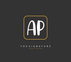 ap initiale lettre écriture et Signature logo. une concept écriture initiale logo avec modèle élément. vecteur