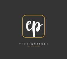 ep initiale lettre écriture et Signature logo. une concept écriture initiale logo avec modèle élément. vecteur