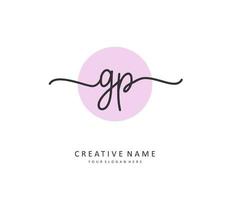 gp initiale lettre écriture et Signature logo. une concept écriture initiale logo avec modèle élément. vecteur