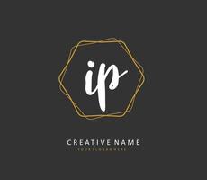 ip initiale lettre écriture et Signature logo. une concept écriture initiale logo avec modèle élément. vecteur