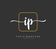 ip initiale lettre écriture et Signature logo. une concept écriture initiale logo avec modèle élément. vecteur