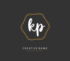 kp initiale lettre écriture et Signature logo. une concept écriture initiale logo avec modèle élément. vecteur