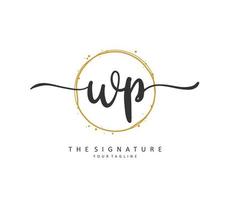 wp initiale lettre écriture et Signature logo. une concept écriture initiale logo avec modèle élément. vecteur