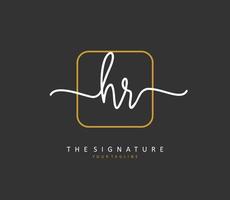 heure initiale lettre écriture et Signature logo. une concept écriture initiale logo avec modèle élément. vecteur
