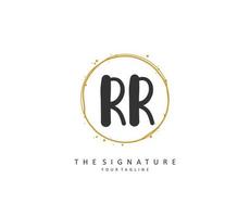 rr initiale lettre écriture et Signature logo. une concept écriture initiale logo avec modèle élément. vecteur
