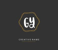 gy initiale lettre écriture et Signature logo. une concept écriture initiale logo avec modèle élément. vecteur