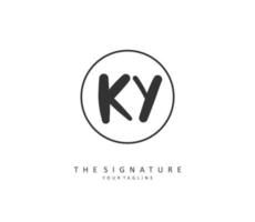 ky initiale lettre écriture et Signature logo. une concept écriture initiale logo avec modèle élément. vecteur