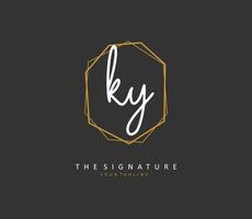 ky initiale lettre écriture et Signature logo. une concept écriture initiale logo avec modèle élément. vecteur