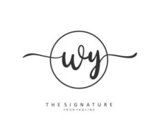 Wyoming initiale lettre écriture et Signature logo. une concept écriture initiale logo avec modèle élément. vecteur