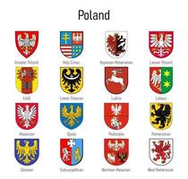 manteau de bras de le voïvodie de Pologne, tout polonais Régions emb vecteur