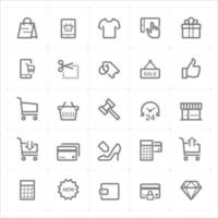 icônes de ligne de shopping et de commerce. illustration vectorielle sur fond blanc. vecteur